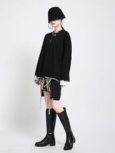 Round-Neck Split-Joint Long Sleeves Shirt